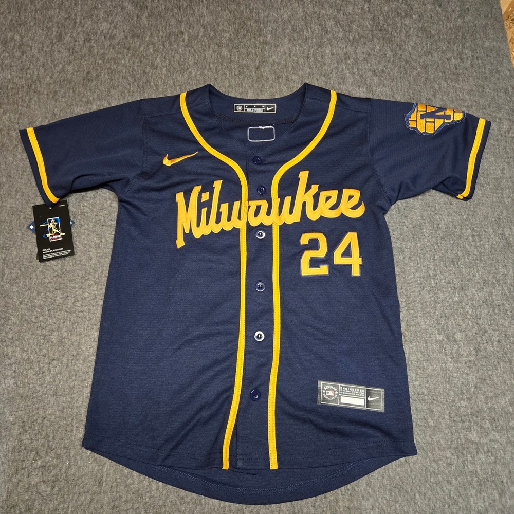 Nike Milwaukee Brewers William Contreras #24 Alternate Baseball Jersey Youth Med
